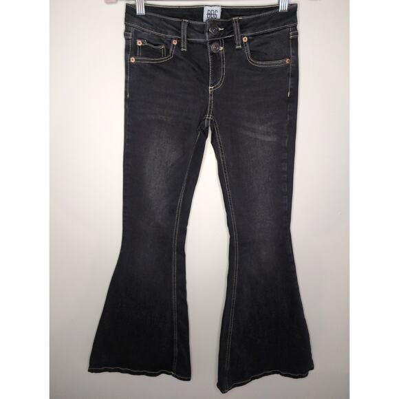 BDG Urban Outfitters trendy Y2k low rise black gray denim flare pants 26 - Picture 2 of 15
